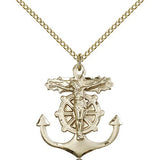 Anchor Crucifix Pendant, Gold Filled - Gold-tone