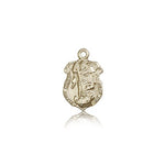 St. Michael the Archangel Medal, 14 Karat Gold - 14 KT Yellow Gold