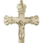 Crucifix Pendant, Gold Filled - 24&quot; 2.4mm Gold Plated Endless Chain