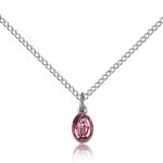 Miraculous Medal, Sterling Silver - 18&quot; 1.2mm Sterling Silver Chain + Clasp