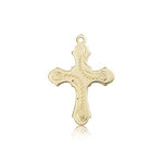 Cross Pendant, 14 Karat Gold - 14 KT Yellow Gold