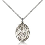 St. Anthony of Egypt Medal, Sterling Silver, Medium - 18&quot; 1.2mm Sterling Silver Chain + Clasp