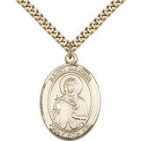 St. Marina Medal, Gold Filled, Large - 24&quot; 2.4mm Gold Plated Chain + Clasp