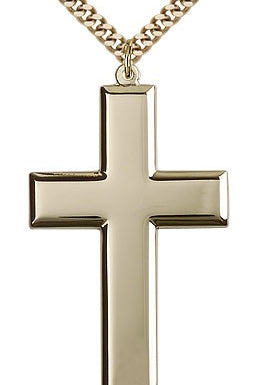 Cross Pendant, Gold Filled - 24&quot; 2.4mm Gold Plated Endless Chain