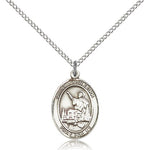 St. John Licci Medal, Sterling Silver, Medium - 18&quot; 1.2mm Sterling Silver Chain + Clasp