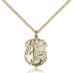 St. Michael the Archangel Medal, Gold Filled - Gold-tone