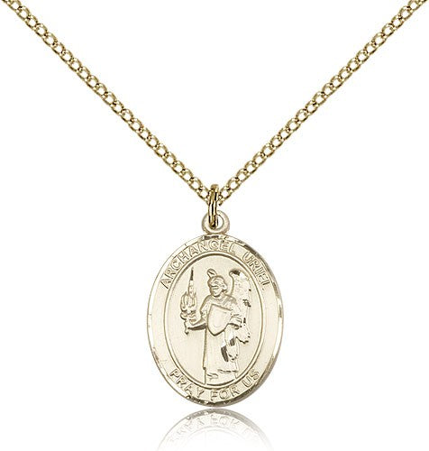 St. Uriel Medal, Gold Filled, Medium - Gold-tone