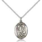St. Lazarus Medal, Sterling Silver, Medium - 18&quot; 1.2mm Sterling Silver Chain + Clasp