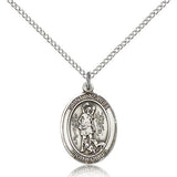 St. Lazarus Medal, Sterling Silver, Medium - 18&quot; 1.2mm Sterling Silver Chain + Clasp