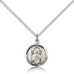 Our Lady of Perpetual Help Medal, Sterling Silver - 18&quot; 1.2mm Sterling Silver Chain + Clasp