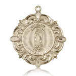 Our Lady of Guadalupe Medal, 14 Karat Gold - 14 KT Yellow Gold