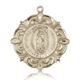Our Lady of Guadalupe Medal, 14 Karat Gold - 14 KT Yellow Gold