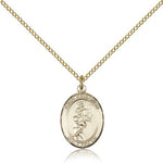 St. Sebastian Softball Medal, Gold Filled, Medium - Gold-tone