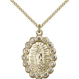 Our Lady of Guadalupe Medal, Gold Filled - Gold-tone