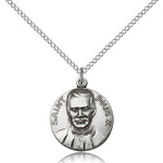 Pope Pius X Medal, Sterling Silver - 18&quot; 1.2mm Sterling Silver Chain + Clasp
