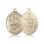 St. George Army Medal, 14 Karat Gold, Large - 14 KT Yellow Gold