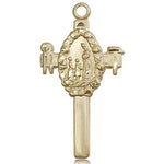 Cross Pendant, 14 Karat Gold - 14 KT Yellow Gold