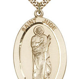 St. Jude Medal, Gold Filled - 24&quot; 2.4mm Gold Plated Endless Chain