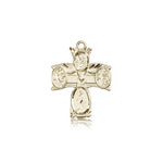 4 Way Cross Pendant, 14 Karat Gold - 14 KT Yellow Gold
