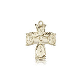 4 Way Cross Pendant, 14 Karat Gold - 14 KT Yellow Gold