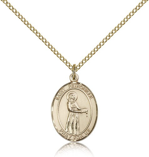 St. Petronille Medal, Gold Filled, Medium - Gold-tone