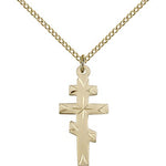 Greek Orthadox Cross Pendant, Gold Filled - Gold-tone