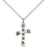 Cross Pendant, Sterling Silver - 18&quot; 1.2mm Sterling Silver Chain + Clasp