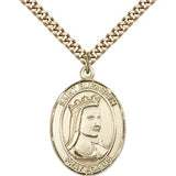 St. Elizabeth of Hungary Medal, Gold Filled, Large - 24&quot; 2.4mm Gold Plated Chain + Clasp