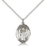 St. Stanislaus Medal, Sterling Silver, Medium - 18&quot; 1.2mm Sterling Silver Chain + Clasp