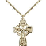 Celtic Crucifix Pendant, Gold Filled - Gold-tone