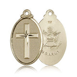 Air Force Cross Pendant, 14 Karat Gold - 14 KT Yellow Gold