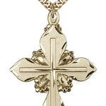 Cross Pendant, Gold Filled - 24&quot; 2.4mm Gold Plated Endless Chain