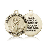 St. Christopher Medal, 14 Karat Gold - 14 KT Yellow Gold