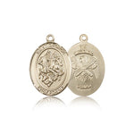 St. George National Guard Medal, 14 Karat Gold, Medium - 14 KT Yellow Gold