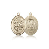 St. George National Guard Medal, 14 Karat Gold, Medium - 14 KT Yellow Gold