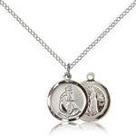 Our Lady of La Salette Medal, Sterling Silver - 18&quot; 1.2mm Sterling Silver Chain + Clasp