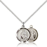Our Lady of La Salette Medal, Sterling Silver - 18&quot; 1.2mm Sterling Silver Chain + Clasp