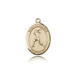 St. Sebastian Softball Medal, 14 Karat Gold, Medium - 14 KT Yellow Gold