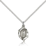 Miraculous Medal, Sterling Silver - 18&quot; 1.2mm Sterling Silver Chain + Clasp