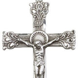 Crucifix Pendant, Sterling Silver - 24&quot; 2.4mm Rhodium Plate Endless Chain