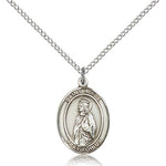 St. Alice Medal, Sterling Silver, Medium - 18&quot; 1.2mm Sterling Silver Chain + Clasp