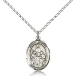 St. Sophia Medal, Sterling Silver, Medium - 18&quot; 1.2mm Sterling Silver Chain + Clasp
