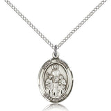 St. Sophia Medal, Sterling Silver, Medium - 18&quot; 1.2mm Sterling Silver Chain + Clasp