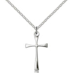 Maltese Cross Pendant, Sterling Silver - 18&quot; 1.2mm Sterling Silver Chain + Clasp