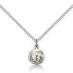 Communion Medal, Sterling Silver - 18&quot; 1.2mm Sterling Silver Chain + Clasp