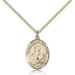 St. Gemma Galgani Medal, Gold Filled, Medium - Gold-tone