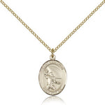 St. Sebastian Football Medal, Gold Filled, Medium - Gold-tone