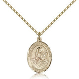 St. Lidwina of Schiedam Medal, Gold Filled, Medium - Gold-tone
