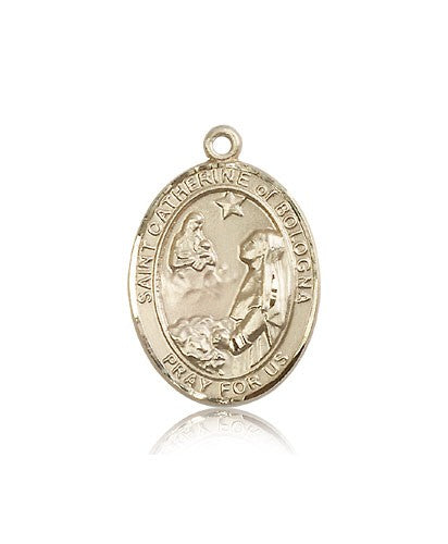 St. Catherine of Bologna Medal, 14 Karat Gold, Large - 14 KT Yellow Gold