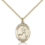 St. Christopher Track and Field Medal, Gold Filled, Medium - Gold-tone